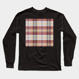 Autumn Aesthetic Arable 1 Hand Drawn Textured Plaid Pattern Long Sleeve T-Shirt